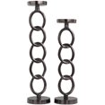 thumbnail image 6 of DecMode 2 Candle Dark Gray Aluminum Metal Geometric Chain Link Candle Holder, Set of 2, 6 of 7