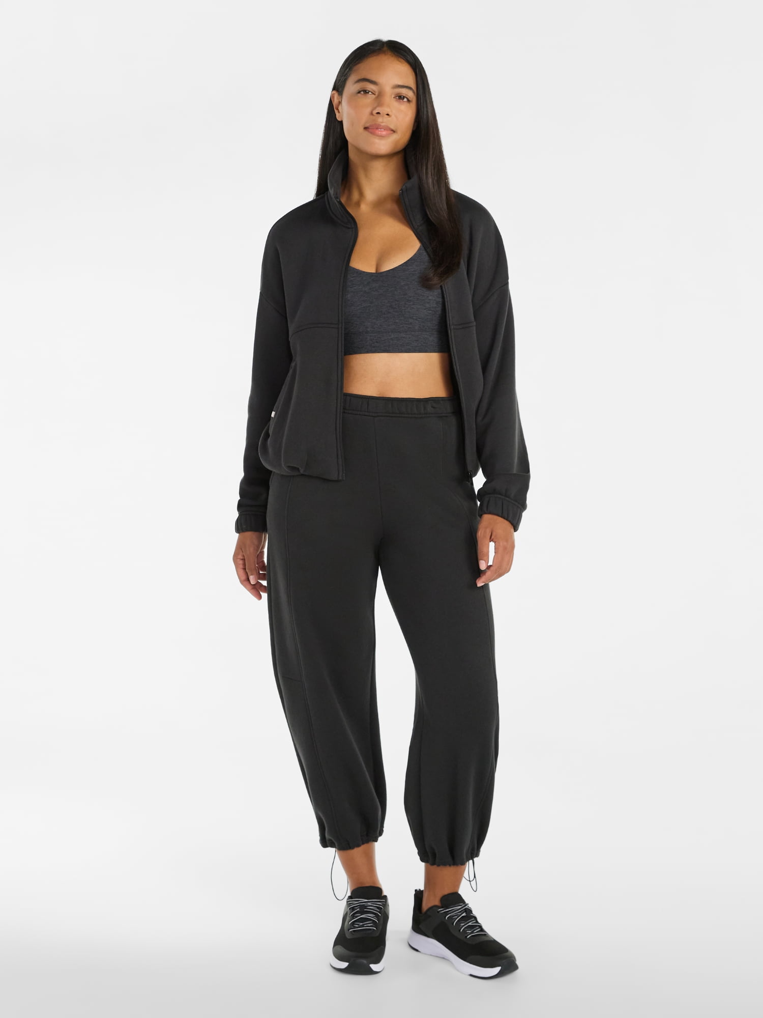 Athletic Works Women's and Women's Plus Fleece Barrel Leg Pants, Sizes XS-4X