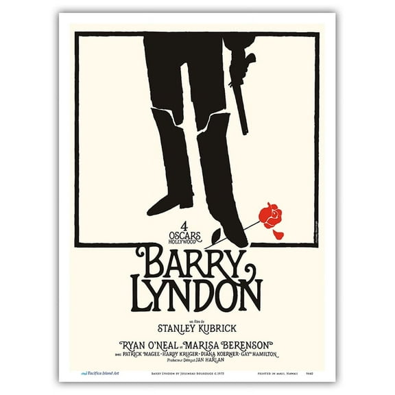 Barry Lyndon by Stanley Kubrick - Starring Ryan O’Neal - Vintage Film Movie Poster by Jouineau Bourduge c.1975 - Master Art Print (Unframed) 9in x 12in