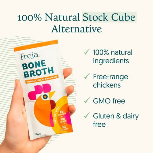 Freja Chicken Instant Bone Broth 4 x 15g, British Import (Pack of 2)