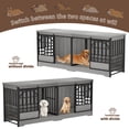 thumbnail image 6 of 78 inch Dog Crate Furniture XXL Dog Cage Heavy Duty Dog Kennel Indoor with Removable Divider,Extra Large Double Cage Large Breed Gray, 6 of 11