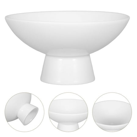 UEETEK Footed Bowl Ceramic Dessert Bowl White 1Set