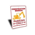 thumbnail image 3 of Construction Worker Parking Novelty Sign, Metal Wall Decor - 10x14 inches, 3 of 4
