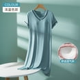 thumbnail image 2 of CHUMUD Womens Summer Nightgown with Bra Short Sleeve V Neck Sleepwear Loose Pajama Dress Basic Nightshirt Loungewear, 2 of 4
