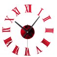 thumbnail image 1 of Yuarrent Reloj de pared con espejo acrílico 3D, reloj de dígitos romanos con notación musical DIY, decoración moderna para el hogar, pegatinas para el Decoración del hogar Rojo Yuarrent JJ3648-01, 1 of 5