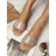 thumbnail image 4 of Round Toe Rhinestone Flat Sandals, 4 of 4