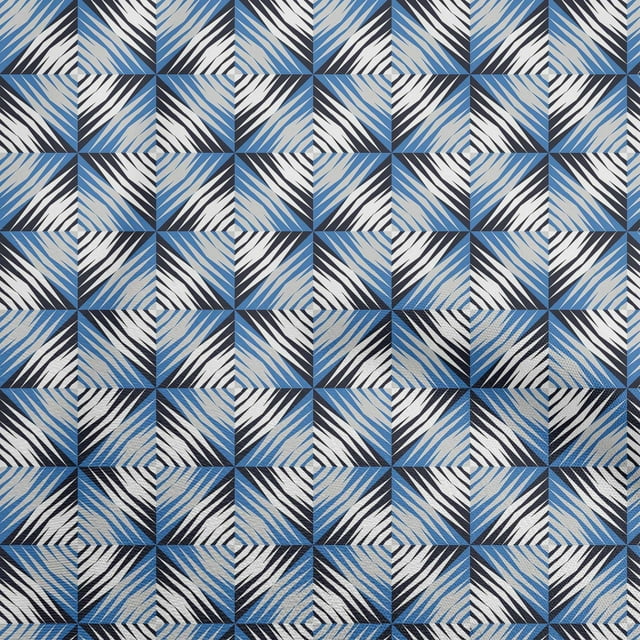 oneOone Polyester Spandex Blue Fabric Moire Sewing Craft Projects Fabric Prints by Yard 56 Inch Wide