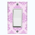 thumbnail image 1 of Metal Light Switch Plate Outlet Cover (Damask Pink - Single Rocker), 1 of 2