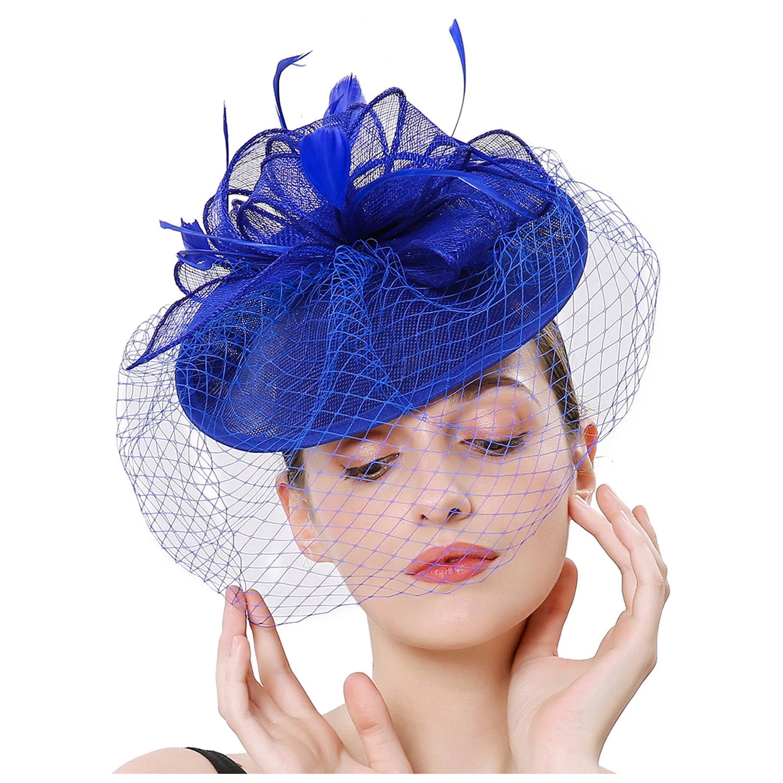Guvpev Women Girls Mesh Fascinators Hat Cocktail Party Headband