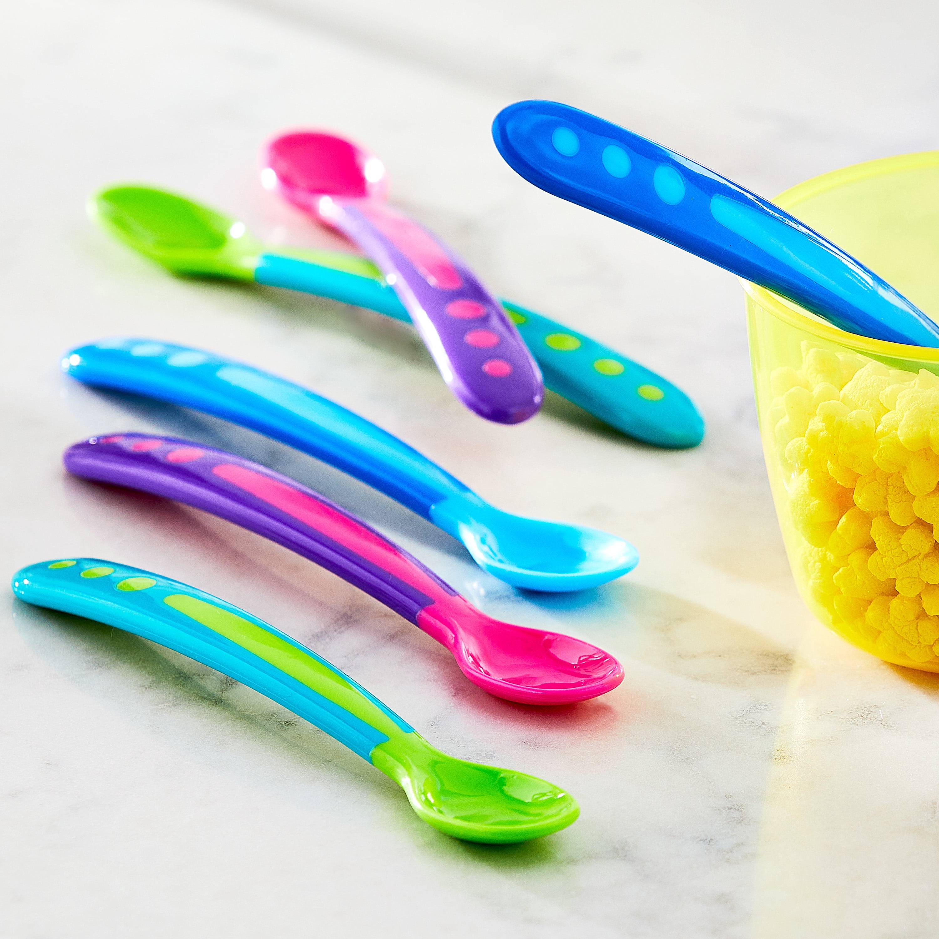 Parent's Choice Plastic First Stage Infant Feeding Spoons, BPA-free, Multi-color, 6 Pack