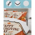 thumbnail image 3 of Quilts Queen Size Bedding Set, Burnt Orange Pumpkins Thanksgiving Reversible Summer Quilt 3 Pieces, Fall Botanical Farmhouse Lightweight Bedspreads Coverlets with 2 Pillow Shams for All Seasons, 3 of 5