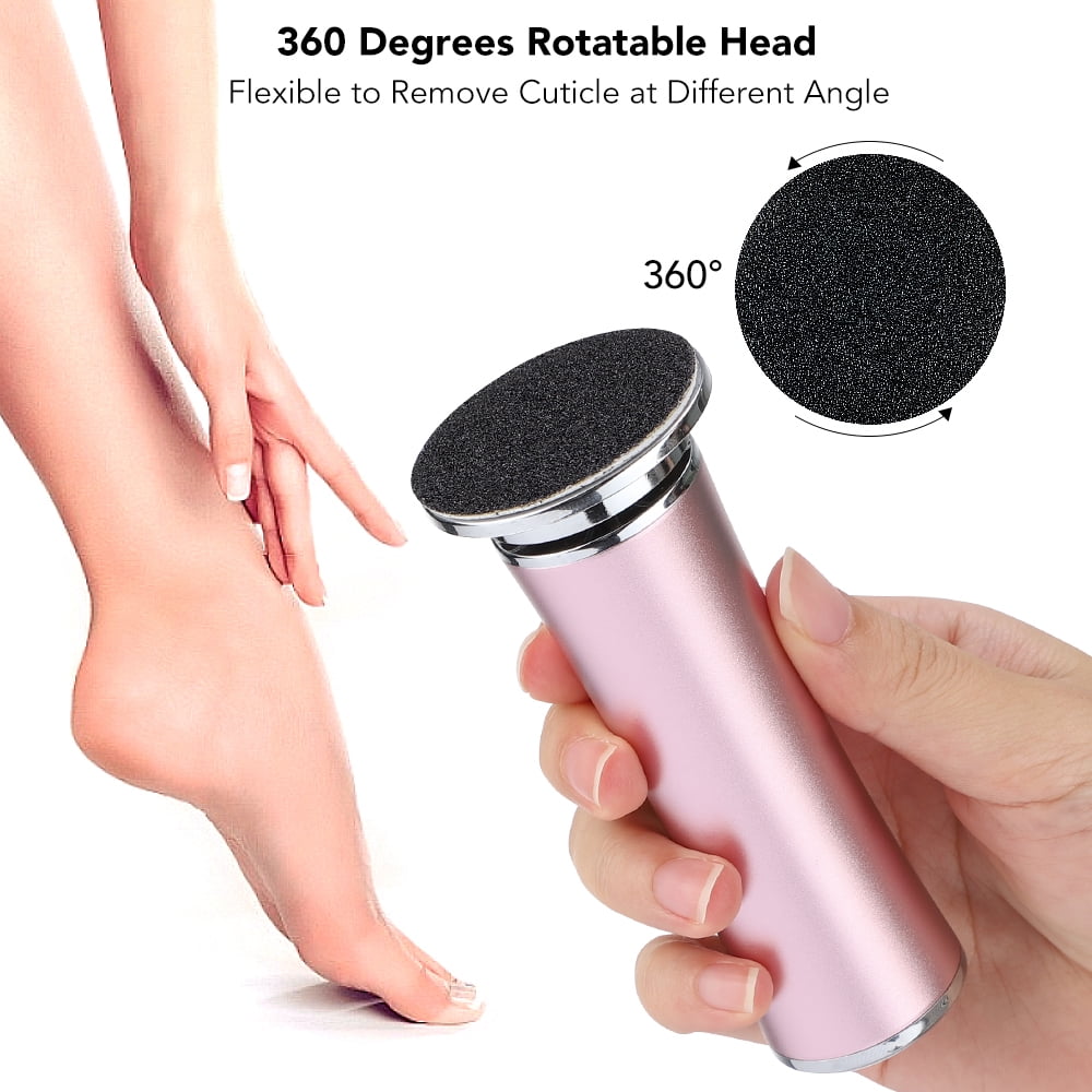 Electric Foot Callus Remover with Adjustable Speed Function,Professional Electric Foot File with 60 Sandpaper Discs,Electric Callus Remover for Feet,Pedicure Tool for Men and Women Rose Gold
