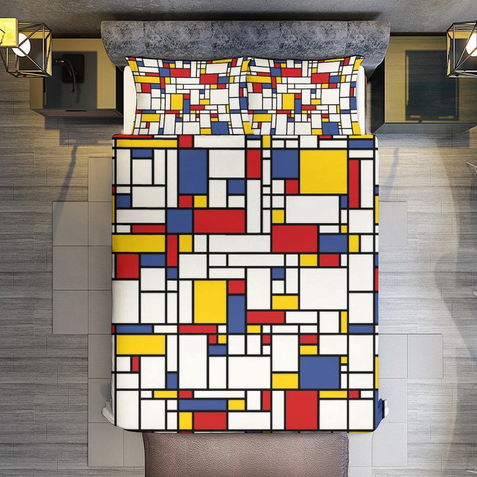 Abstract Geometric Color Set Duvet Cover Themed Multicolor Polyester Bedding Set Duvet Cover for Full Size