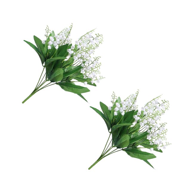 Naiovety Plantas de flores artificiales, artificiales del valle blanco, ramo de novia pictum de plástico falso para boda en casa blanco Decoración del hogar blanco 1