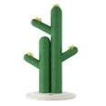 thumbnail image 6 of THE LICKER STORE Socorro 34.25" Modern Jute Double-Cactus Cat Scratching Post with Flower Toys, Green/White, CTR1005A, 6 of 9