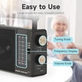 thumbnail image 4 of Portable AM FM SW Radio, Transistor Radio with Plug in Wall or AA Battery Operated, Emergency Radio for Home/Outdoor,Large Speaker Excellent Sound,Large Tuning Knobs for Easy to Use,Gifts for Seniors, 4 of 14