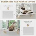 thumbnail image 3 of Cat Window Perch, Cat Window Hammock with Wood & Metal Frame for Large Cats, Adjustable Cat Perch for Windowsill, Bedside, Drawer and Cabinet(27.5''-White Plush) (X-Large Size - 27.5''), 3 of 6
