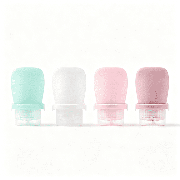 ACDANC 4 Pack 1Oz Silicone Travel Bottles Leak Proof Squeeze Bottles for Toiletries Shampoo Conditioner Lotion Salad Dressing Travel Size Containers