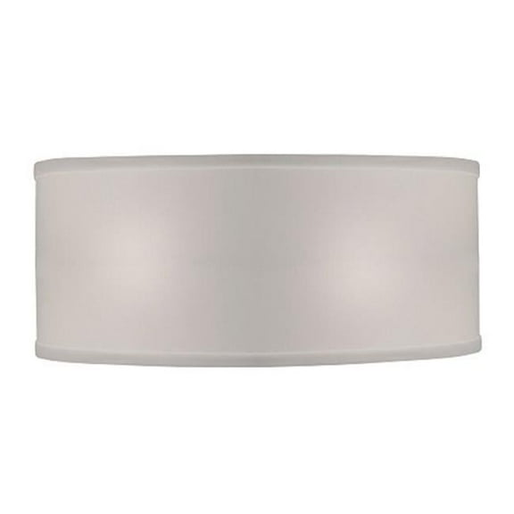 Stiffel ST191 18 x 18 x 8 in. White Camelot Hardback Shallow Drum Lamp Shade with Nickel Top Ring