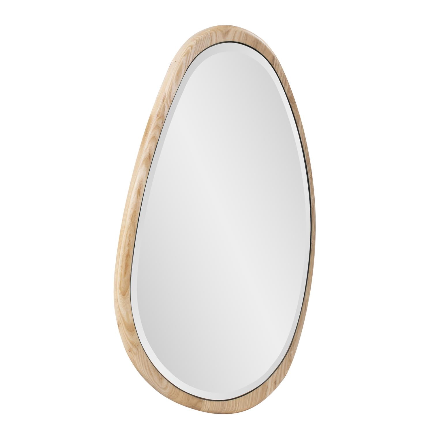 Tyler Dillon Asymmetrical Bleached Oak Wood Framed Wall Mirror