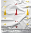 thumbnail image 1 of Soimoi Yellow Modal Satin Fabric Butidar Jamdani Print Fabric by Yard 42 Inch Wide, 1 of 2