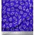thumbnail image 1 of Soimoi Blue Poly Georgette Fabric Crystal Stone Geometric Print Fabric by the Yard 52 Inch Wide, 1 of 1