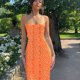 thumbnail image 1 of Generic Spring and Summer Fashion Women's Clothing New Sexy Slim Spaghetti-Strap Floral Print Backless Dress Women, 1 of 1