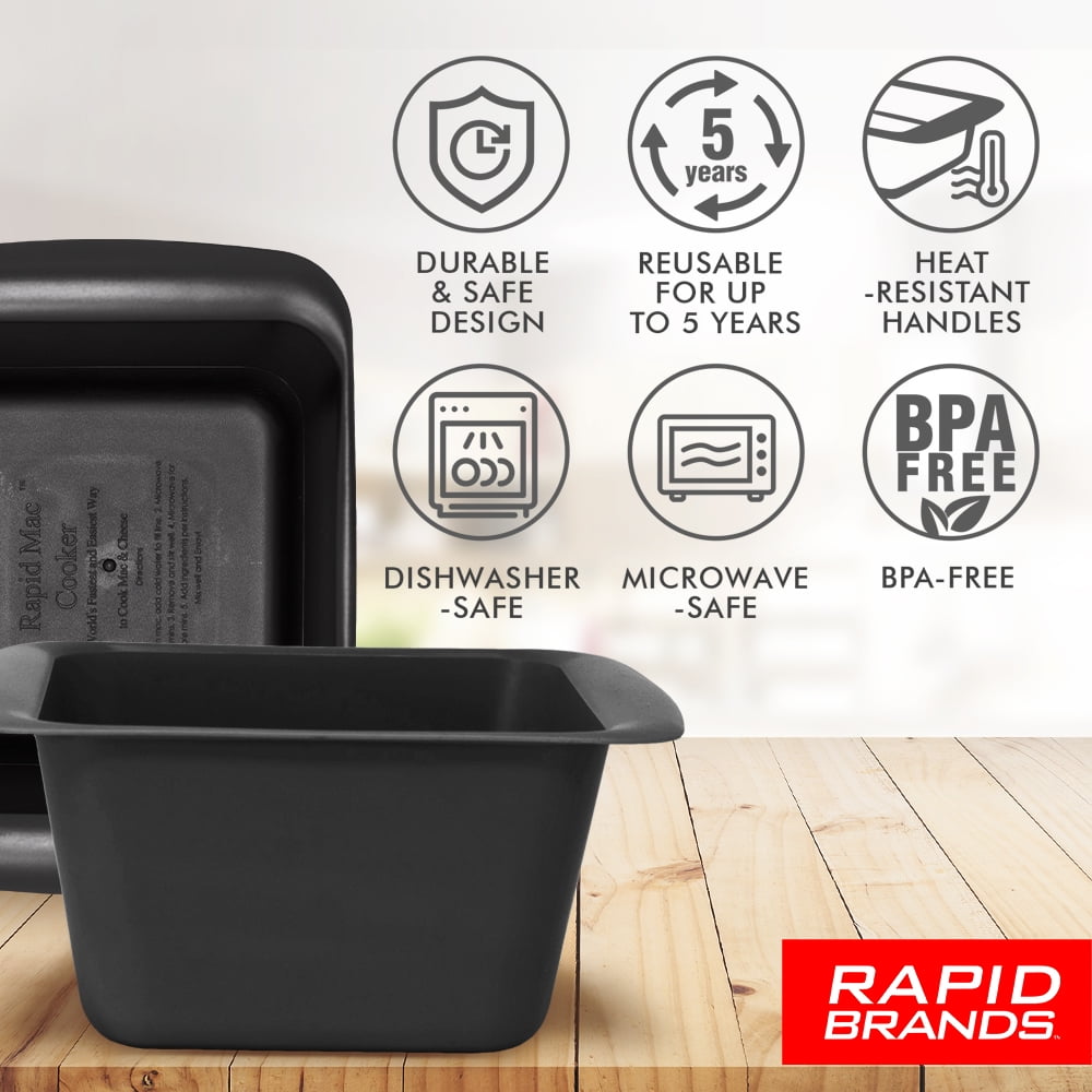 Rapid Mac Cooker | Microwave Macaroni & Cheese in 5 Minutes | Perfect for Dorm, Small Kitchen, or Office | Dishwasher-Safe, Microwaveable, BPA-Free