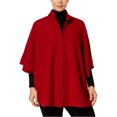 thumbnail image 1 of Anne Klein Womens Zip Front Cape Jacket, Red, Plus Size, 0X, 1 of 1
