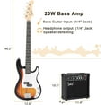 thumbnail image 6 of GLARRY Full Size Electric Bass Guitar with 20W AMP, 4 String Beginner Starter Kit with Accessories including Cable, Strap, Bag for Kids and Adults (Sunset), 6 of 13