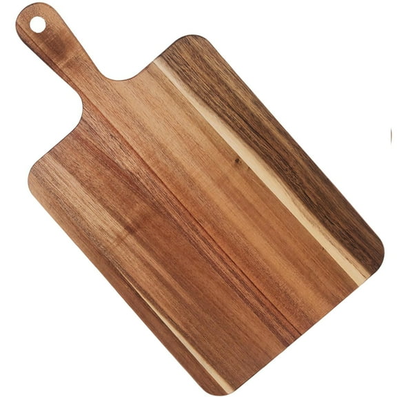 Wooden Cutting Boards for Kitchen, Charcuterie Boards Decorative, Acacia Cutting Boards with Handle, Serving Tray for Cheese Meat Fruit Pizza Bread Baking, 16 x 8.3 Inch