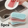 thumbnail image 2 of 5pcs Double Side Dishwashing Sponge Dish Washing Brush Pan Pot Dish Clean Cloth Reusable Kitchen Scouring Pad Home Cleaning Tool, 2 of 9