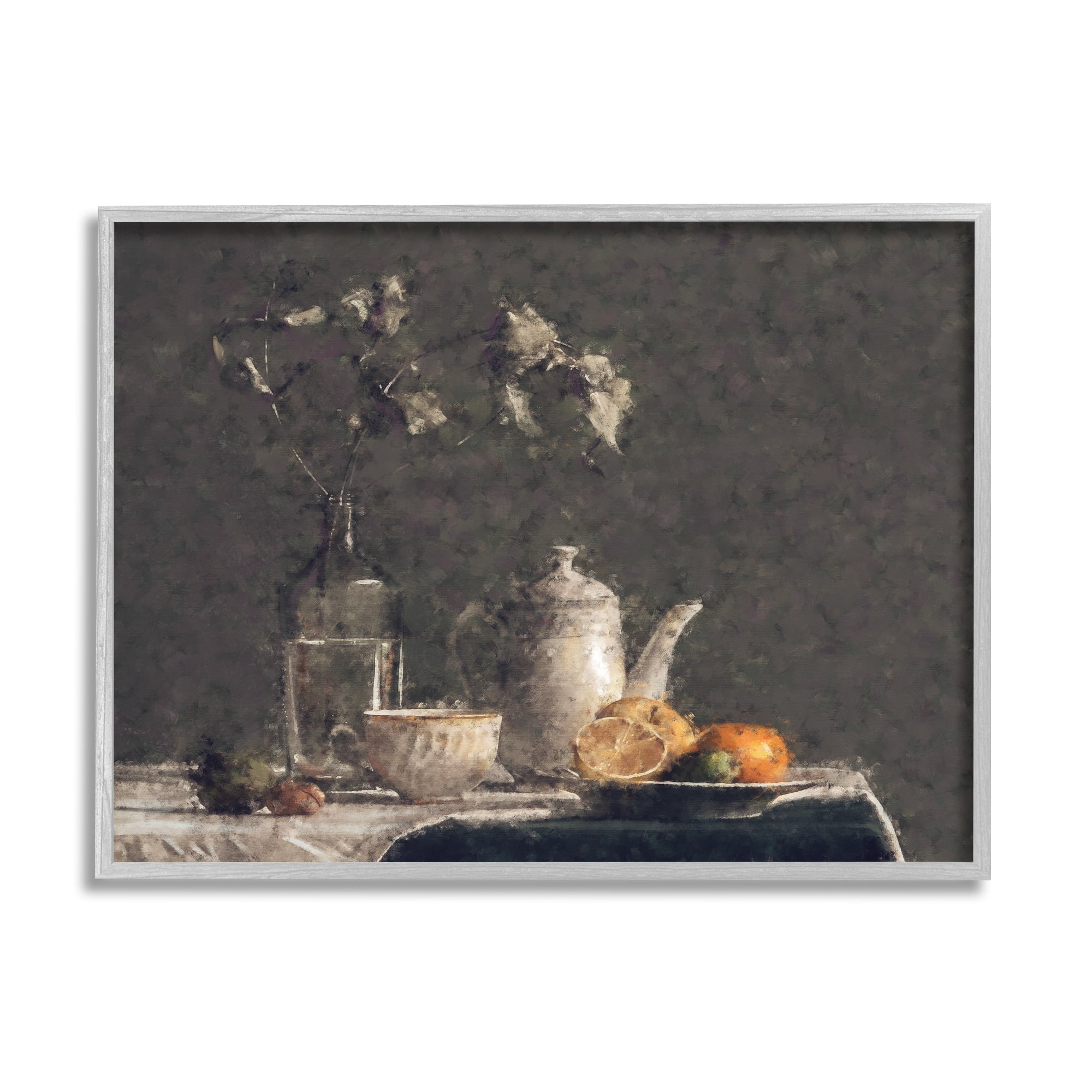Stupell Industries Vintage Tabletop Still Life Plated Sliced Fruit, 14 x 11,Design by Ziwei Li
