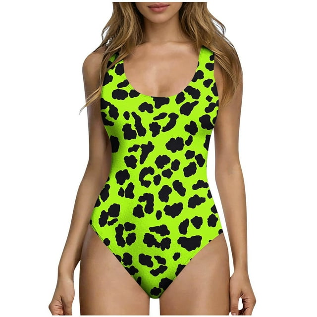 Maillot de Bain une Pièce pour Femmes Imprimé Léopard, Maillot de Bain Athlétique avec Soutien-Gorge Intégré, Maillot de Bain Gainant pour Compétition