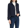 thumbnail image 2 of REFINED ATTIRE Women's Short Peacoat Turn Down Collar Single Breasted Button Closure Overcoat Navy Blue XS, 2 of 8