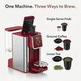 thumbnail image 5 of SIFENE 3-in-1 Single Serve Coffee Maker, Compatible with K Cup Capsules & Grounds, Auto Shut off, Fast Brew, Compact Design, Tea Maker, 50 oz Removable Reservoir, Home Office Use, Red, 5 of 9
