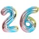 thumbnail image 3 of Globo de aluminio con números de colores degradados de arcoíris de 32 pulgadas, 10, 11, 16, 18 y 60 globos para fiestas de cumpleaños, suministros para decoración del hogar, 3 of 5
