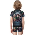 thumbnail image 3 of Demon Slayer Boys 2-Piece Swimsuit Set, Short Sleeve Rash Guard & Swim Trunks, 3 of 7