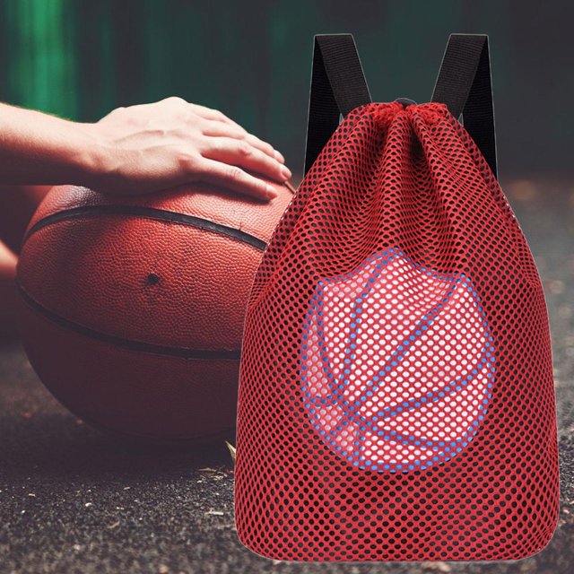 Mochila de baloncesto Mochila deportiva con cordón Mochila resistente al desgaste Mochila para gimnasio Calle Senderismo Viajes al aire libre Rojo