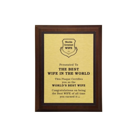 aahs!! Engraving Worlds Greatest Plaques (Best Wife in The World, Gold)