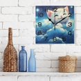 thumbnail image 3 of Wall Clock Square Silent Non-Ticking Cute Cartoon Cat on Clouds Retro Battery Operated Clock 7.78 inch Home Kitchen Office Decoration, 3 of 7