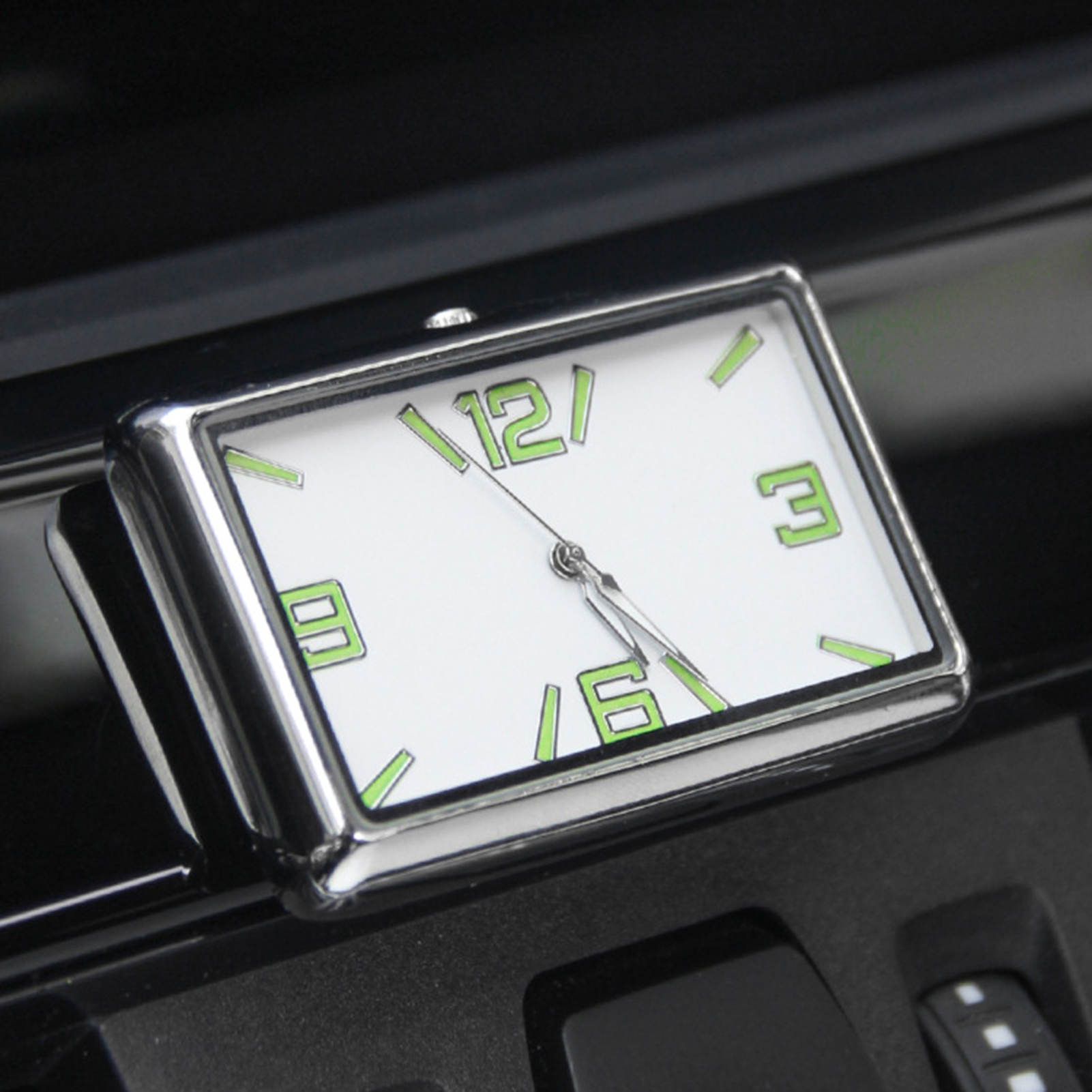 Juliy Analog Car Clock Rectangular High/Low Temperature Resistant