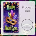 thumbnail image 2 of Golden Mask Mardi Gras Banner Colorful Feathers Carnival Backdrop Bead Decoration Accents Masquerade Background for Carnival Party Masquerade Ball Festival Celebration, 2 of 9