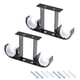 thumbnail image 1 of Soporte para varilla de cortina de aleación de aluminio doble para varillas de cortina de 26mm - 29mm, 140 x 80 x 19mm Negro 2 Pcs, 1 of 3