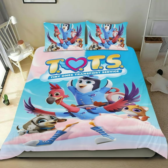 TOTS-themed Bed Sheet Set Three Piece Set Comfortable And Skin Friendly Unique Design Home Decor Gifts For Family Friends fans36x75Inches（90cm*190cm）