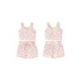 thumbnail image 2 of Suealasg 2Pcs Toddler Baby Girls Clothes Flower Print Sleeveless Crew Neck Tank Top and Elastic Shorts 6M 1T 2T 3T 4T Kids Girls Summer Outfits Set, 2 of 8