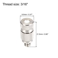 thumbnail image 2 of Uxcell Brass Misting Nozzle - 3/16" Threaded 0.004" Orifice Dia Fogging Spray Head for Outdoor Cooling System Silver, 2 of 4