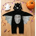 thumbnail image 4 of Odeerbi Toddler Boys Girls Halloween Romper Bat Wing Sequin Long Sleeve Hooded Jumpsuit Winter Clothes, 4 of 8