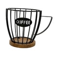 thumbnail image 3 of Portacápsulas de café Portacápsulas de café Cesta organizadora moderna de hierro en forma de taza Negro sin tapa, 3 of 9