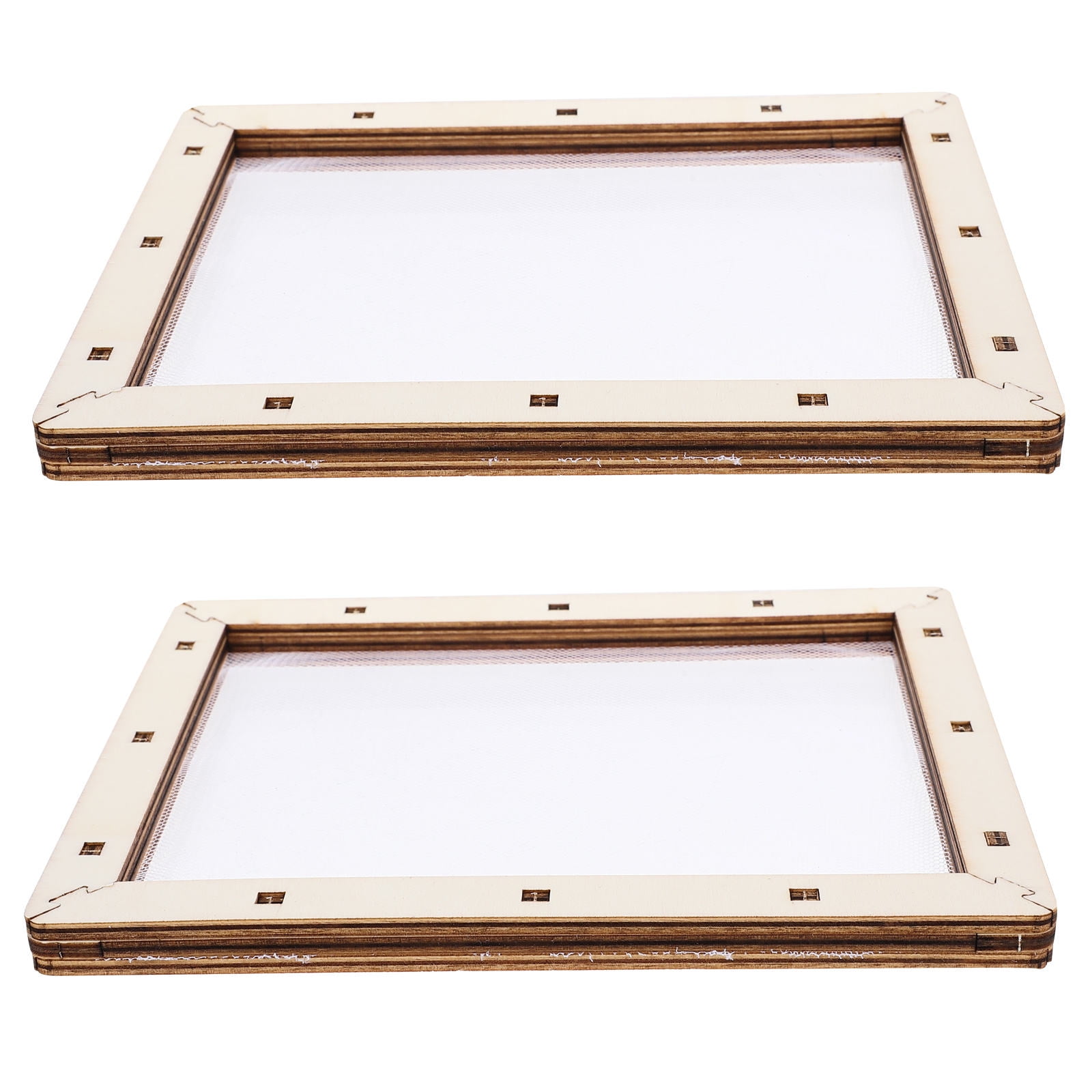OUNONA 2-Piece Paper Making Kit with Transparent Mesh Wooden Frame for Crafts Handmade Art Supplies Fun
